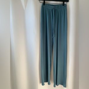 Pink Lily Ribbed Wide Leg Pants